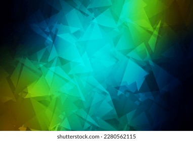 Dark Blue, Yellow vector abstract polygonal pattern. Colorful illustration in polygonal style with gradient. Best triangular design for your business.