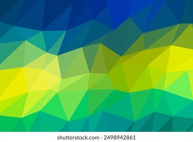 Azul oscuro, fondo de mosaico abstracto de Vector amarillo. Ilustración colorida en estilo Origami con gradiente.  Patrón triangular para el diseño de su negocio.