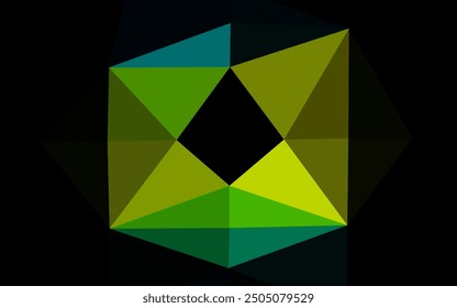 Dark Blue, Yellow vector abstract polygonal texture. Geometric illustration in Origami style with gradient. Completely new design for your business.