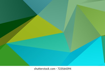 Dark Blue, Yellow vector abstract mosaic pattern. Triangular geometric sample with gradient.  The completely new template can be used for your brand book.