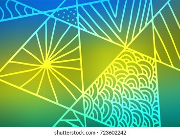 Dark Blue, Yellow vector abstract doodle pattern. Modern geometrical abstract illustration with doodles. The doodle design can be used for your web site.