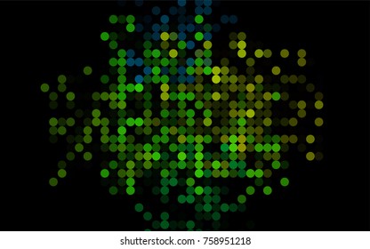 Dark Blue, Yellow vector abstract pattern with circles. Geometry template for your business design. Background with colored spheres.