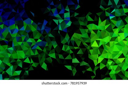 Dark Blue, Yellow vector abstract polygonal template. A vague abstract illustration with gradient. The polygonal design can be used for your web site.