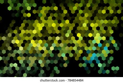 Dark Blue, Yellow vector abstract textured polygonal background. Brand-new blurry hexagonal design. Pattern can be used for background.