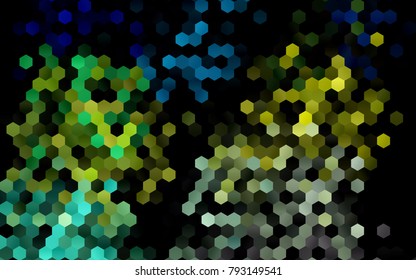 Dark Blue, Yellow vector abstract textured polygonal background. Brand-new blurry hexagonal design. Pattern can be used for background.