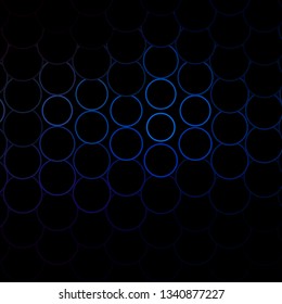 Dark Blue, Yellow vector backdrop with circles. Glitter abstract illustration with colorful drops. Pattern for websites, landing pages.