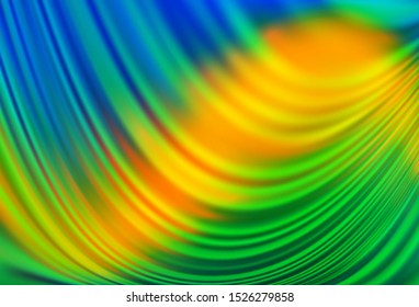 Dark Blue, Yellow vector backdrop with bent lines. Creative illustration in halftone marble style with gradient. Marble design for your web site.