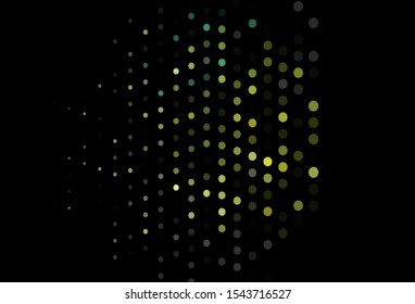 Dark Blue, Yellow vector backdrop with dots. Abstract illustration with colored bubbles in nature style. Pattern for beautiful websites.