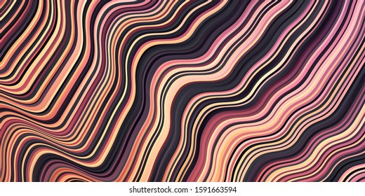 Dark Blue, Yellow vector backdrop with bent lines. Colorful illustration with curved lines. Pattern for ads, commercials.
