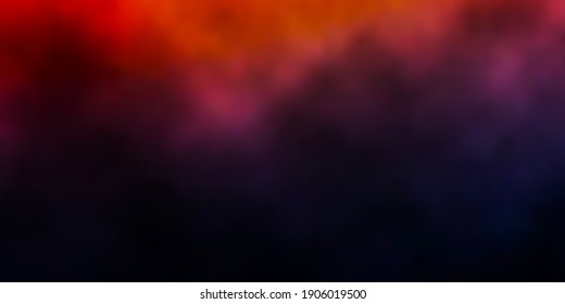 Dark Blue, Yellow vector backdrop with cumulus. Shining illustration with abstract gradient clouds. Template for websites.