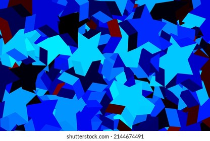 Dark Blue, Yellow vector backdrop with small and big stars. Stars on blurred abstract background with gradient. Smart design for your business advert.