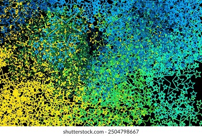 Dark Blue, Yellow vector backdrop with small and big stars. Glitter abstract illustration with colored stars. Pattern for astronomy websites.