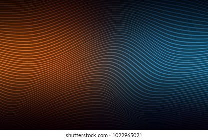 Dark Blue, Yellow vector background with abstract lines. A vague circumflex abstract illustration with gradient. The template for background of cell phones.