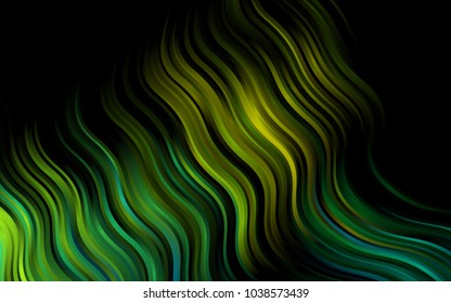 Dark Blue, Yellow vector background with bent ribbons. An elegant bright illustration with gradient. New composition for your brand book.