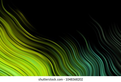 Dark Blue, Yellow vector background with curved circles. Creative geometric illustration in marble style with gradient. Textured wave pattern for backgrounds.