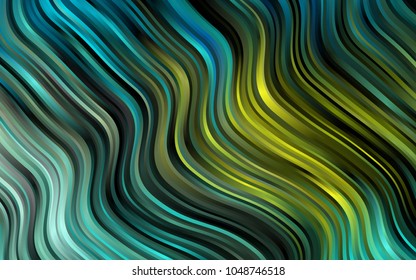 Dark Blue, Yellow vector background with lamp shapes. Creative geometric illustration in marble style with gradient. Textured wave pattern for backgrounds.