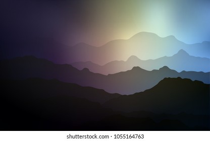 Dark Blue, Yellow vector background with lamp shapes. Modern gradient abstract illustration with bandy lines. New composition for your brand book.