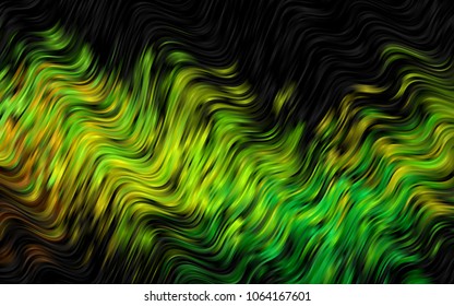 Dark Blue, Yellow vector background with curved circles. Shining illustration, which consist of blurred lines, circles. Pattern for your business design.