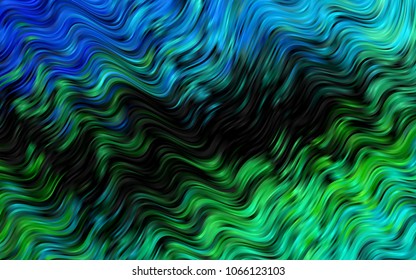 Dark Blue, Yellow vector background with lamp shapes. Shining illustration, which consist of blurred lines, circles. Marble design for your web site.