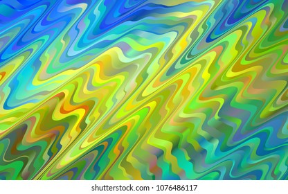 Dark Blue, Yellow vector background with liquid shapes. A completely new color illustration in marble style. Textured wave pattern for backgrounds.