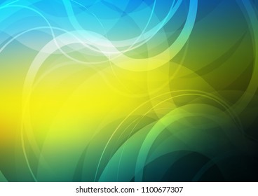 Dark Blue, Yellow vector background with lava shapes. A sample with blurred bubble shapes. Marble design for your web site.