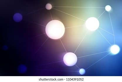 Dark Blue, Yellow vector background with bubbles, lines. Modern abstract colorful illustration with spheres and lines. Pattern can be used as texture of wallpapers.