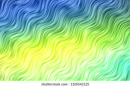 Dark Blue, Yellow vector background with lamp shapes. Shining illustration, which consist of blurred lines, circles. The best blurred design for your business.