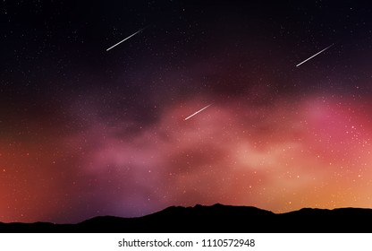 Dark Blue, Yellow vector background with galaxy stars. Shining illustration with sky stars on abstract template. Pattern for astrology websites.