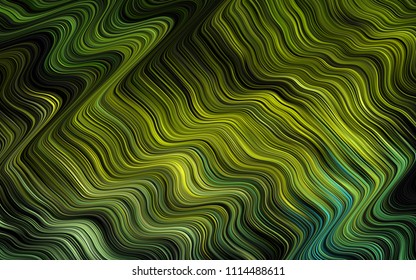 Dark Blue, Yellow vector background with curved circles. Creative illustration in halftone marble style with gradient. Pattern for your business design.