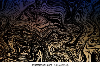 Dark Blue, Yellow vector background with lava shapes. Shining crooked illustration in marble style. Brand-new design for your ads, poster, banner.