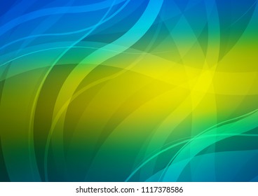 Dark Blue, Yellow vector background with lamp shapes. Modern gradient abstract illustration with bandy lines. The template for cell phone backgrounds.