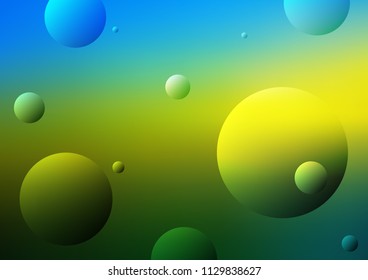 Dark Blue, Yellow vector background with bubbles. Modern abstract illustration with colorful water drops. Beautiful design for your business natural advert.