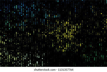 Dark Blue, Yellow vector  background with dots. Beautiful colored illustration with blurred circles in nature style. Completely new template for your brand book.