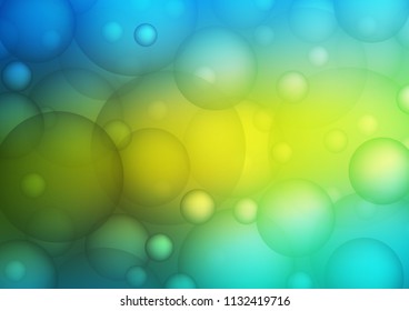 Dark Blue, Yellow vector background with dots. Abstract illustration with colored bubbles in nature style. Pattern can be used as texture of water, rain drops.