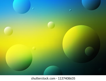 Dark Blue, Yellow vector background with bubbles. Abstract illustration with colored bubbles in nature style. Completely new template for your brand book.