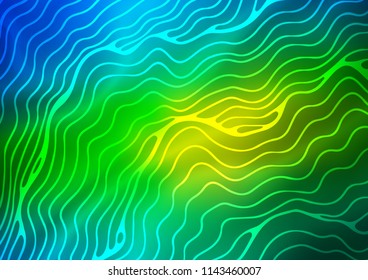 Dark Blue, Yellow vector background with abstract lines. Colorful abstract illustration with gradient lines. Marble design for your web site.