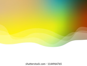 Dark Blue, Yellow vector background with abstract lines. A sample with blurred bubble shapes. The template for cell phone backgrounds.