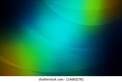 Dark Blue, Yellow vector background with bent lines. Colorful abstract illustration with gradient lines. Brand-new design for your ads, poster, banner.