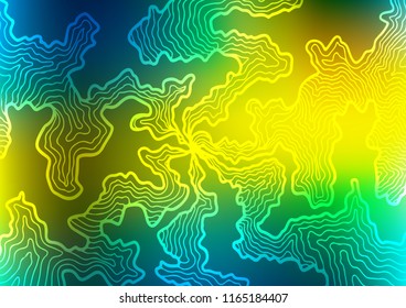 Dark Blue, Yellow vector background with liquid shapes. Modern gradient abstract illustration with bandy lines. The best blurred design for your business.