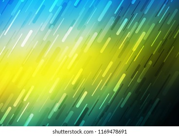Dark Blue, Yellow vector background with straight lines. Glitter abstract illustration with colored sticks. The pattern can be used for busines ad, booklets, leaflets