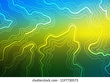 Dark Blue, Yellow vector background with abstract lines. Blurred geometric sample with gradient bubbles.  The best blurred design for your business.