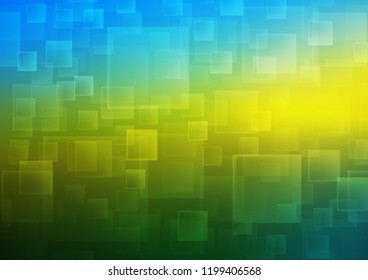 Dark Blue, Yellow vector background with rectangles. Beautiful illustration with rectangles and squares. Smart design for your business advert.