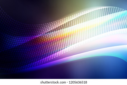 Dark Blue, Yellow vector background with bubbles, lines. Abstract illustration with colorful discs and triangles. Pattern for trendy fabric, wallpapers.