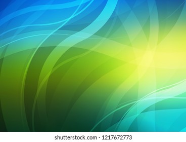 Dark Blue, Yellow vector background with bent lines. Shining crooked illustration in marble style. The best blurred design for your business.