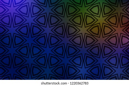 Dark Blue, Yellow vector background with colored stars. Modern geometrical abstract illustration with stars. Pattern for new year ad, booklets.