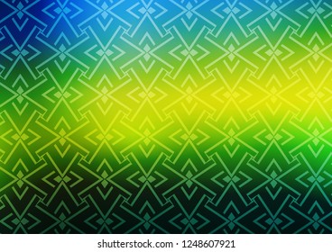 Dark Blue, Yellow vector background with straight lines. Shining illustration with lines on abstract template. Best design for your ad, poster, banner.