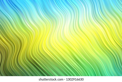 Dark Blue, Yellow vector background with bent lines. Glitter abstract illustration with wry lines. The best blurred design for your business.