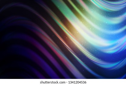 Dark Blue, Yellow vector background with astronomical stars. Blurred decorative design in simple style with galaxy stars. Best design for your ad, poster, banner.