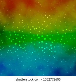Dark Blue, Yellow vector background with colorful stars. Decorative illustration with stars on abstract template. Theme for cell phones.