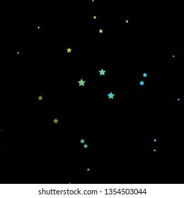Dark Blue, Yellow vector background with colorful stars. Blur decorative design in simple style with stars. Best design for your ad, poster, banner.